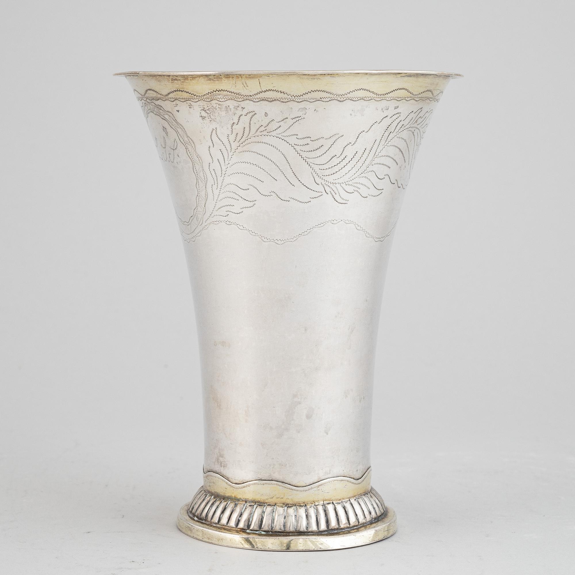 A silver beaker by Nils Tornberg, Linköping 1810.