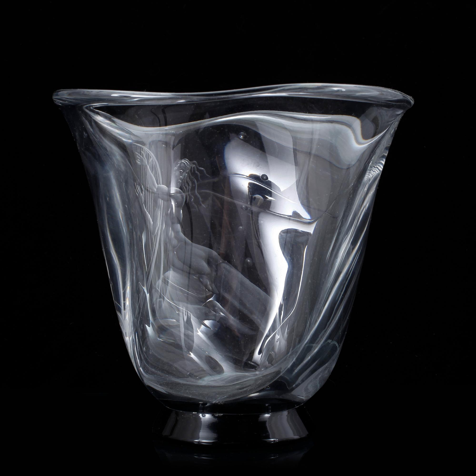 VAS, glas, Vicke Lindstrand, Orrefors, 1933.