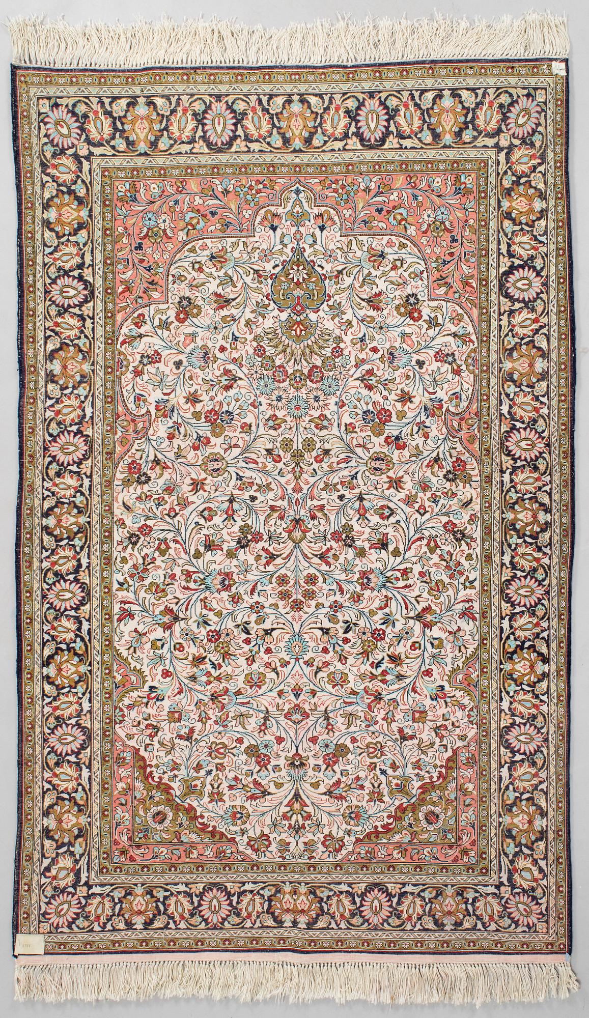 Carpet, Ghom, silk, semi-antique, 165 x 103 cm.