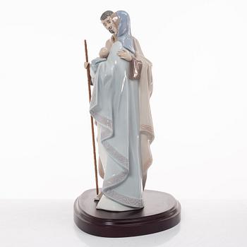 Lladró, figuriner, 4 st, "Holy family", samt "Three Kings", Spanien.