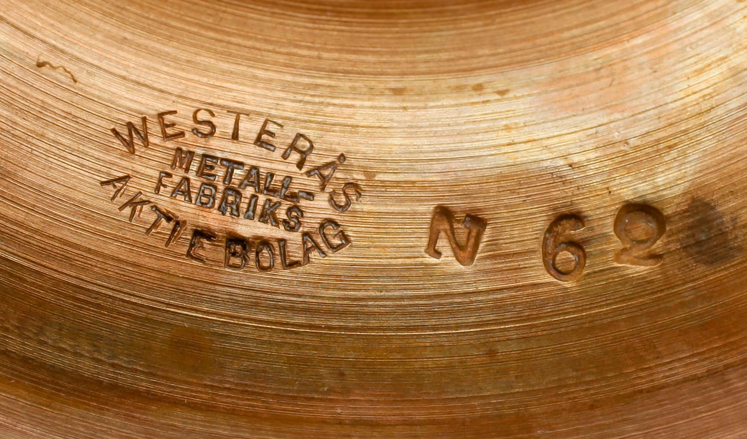 LJUSSTAKAR, 1 par, mässing, Westerås Metallfabrik nr 62.