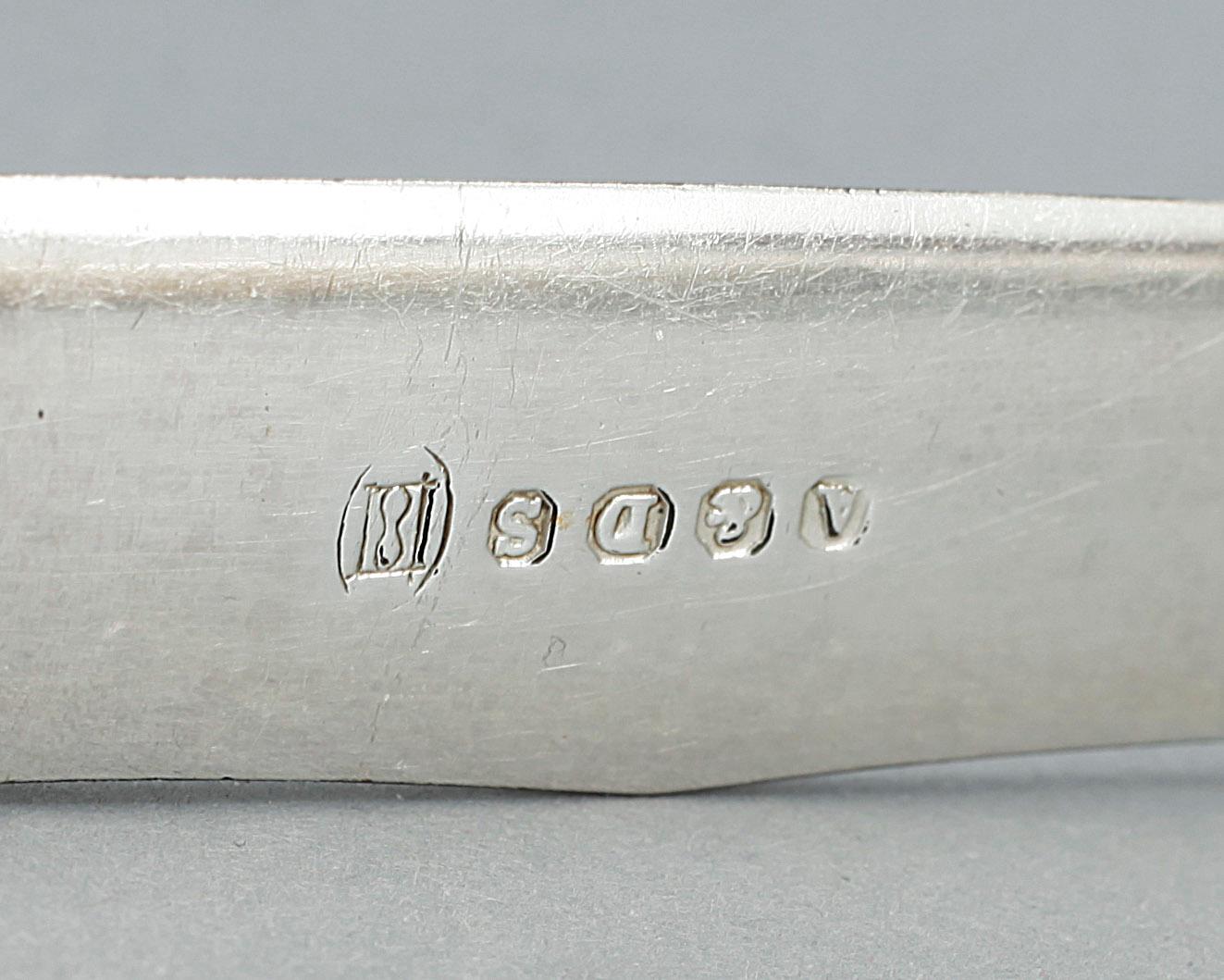 BESTICKSERVIS, 24 delar, nysilver och pärlemor, Allen & Darwin, England, omkring år 1900.