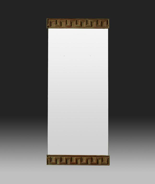 A Sune Bäckström bronze wall mirror, Sweden 1920's-1930's.