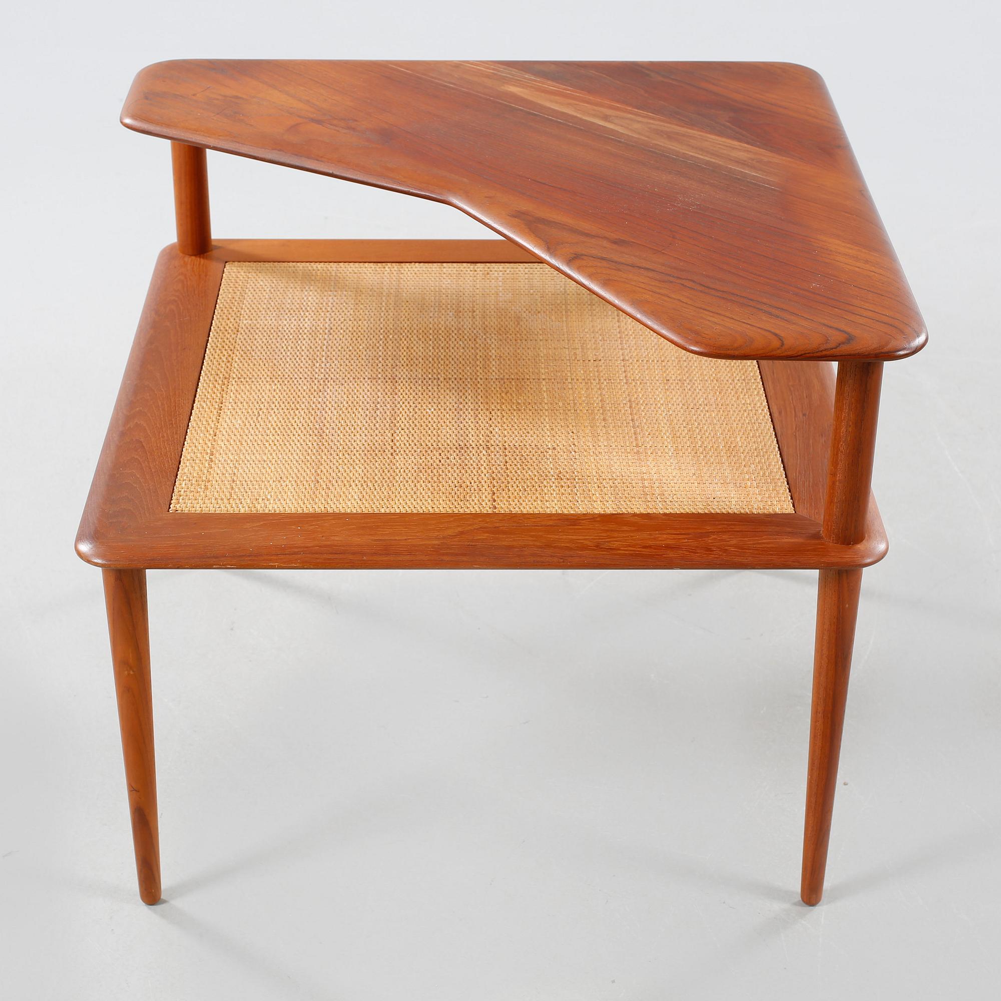 A sofa 417 and a table 519, Peter Hvidt & Orla Mörgaard Nielsen, Minerva series, France & Daverkosen, Denmark, 1950s.