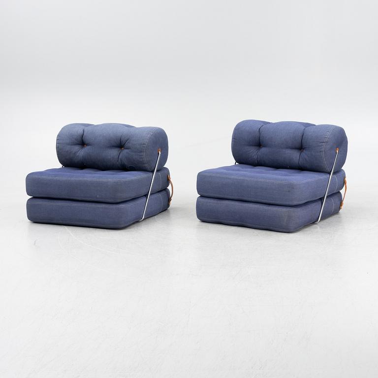 Gillis Lundgren, a pair of 'Tajt' daybeds/easy chairs for IKEA, Sweden 1970s.