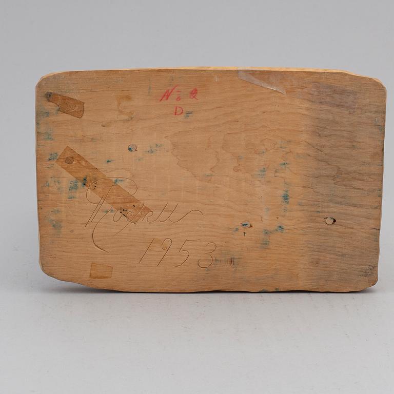 HERMAN ROSELL, sculpture, wood, signed and dated 1953.
