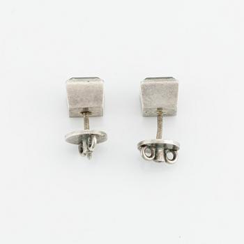 Wiwen Nilsson, earrings, sterling silver with rock crystal. Lund 1962.