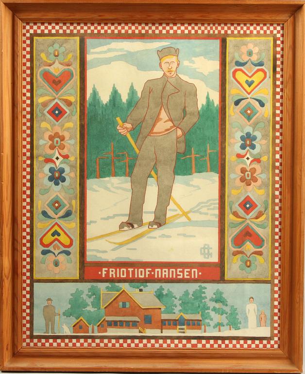 OKÄND KONSTNÄR, Norge, 1900-tal, akvareller, 2 st, monogramsign OG.