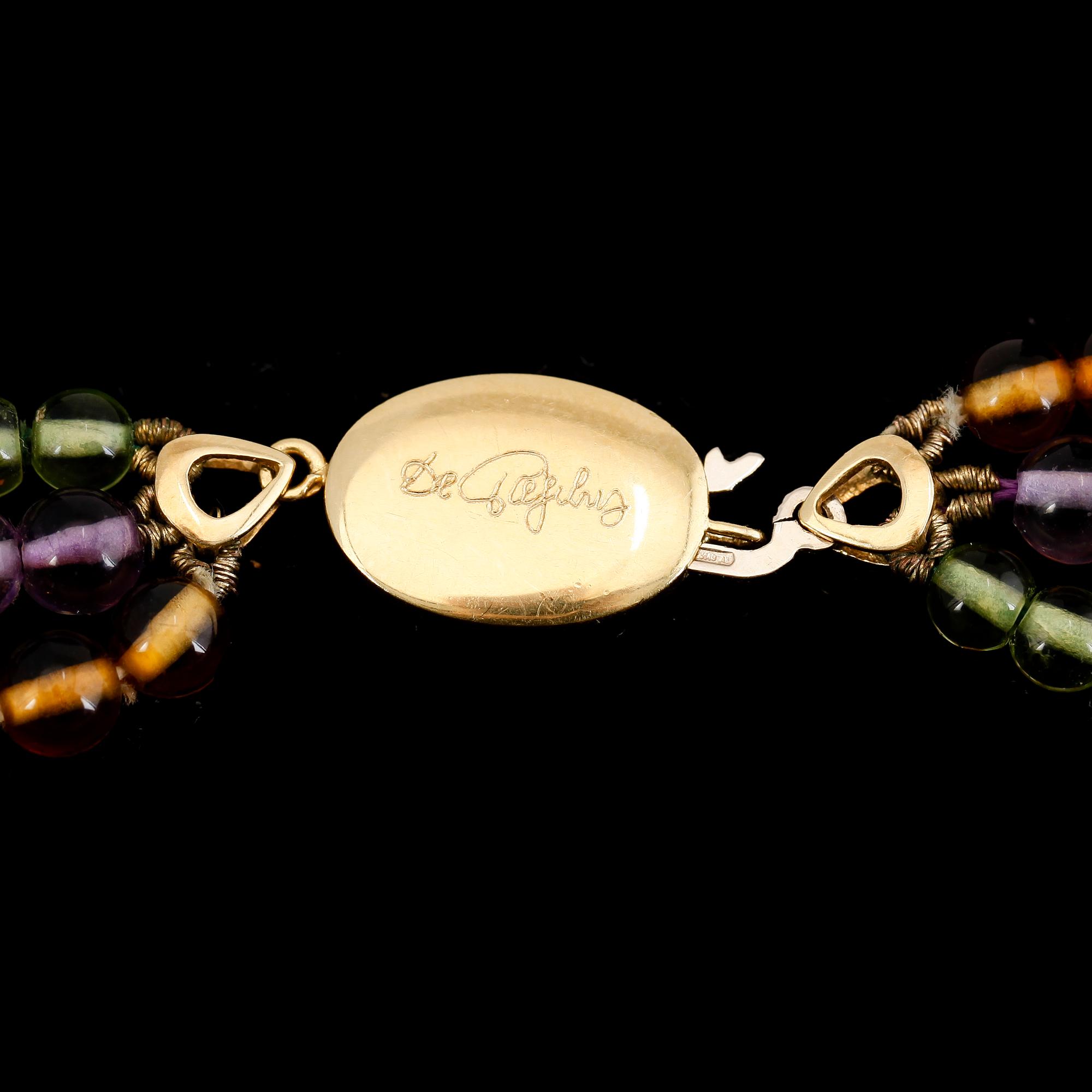 COLLIER, 18K guld, Le Regibus, Italien, ametister, topaser och peridoter.