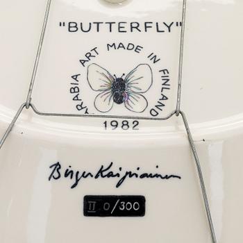 Birger Kaipiainen, a ceramic 'Butterfly' plate for Arabia Art 1982, signed and numbered II 0/300.