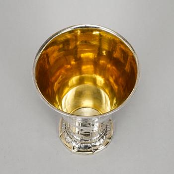 A swedish parcel gilt silver beaker, mark of  Johan Pettersson Berg, Norrköping 1763.