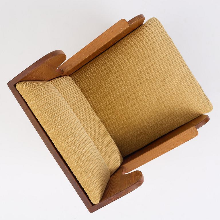 Axel Einar Hjorth, a stained pine "Lovö" armchair, Nordiska Kompaniet, Sweden, 1930s.