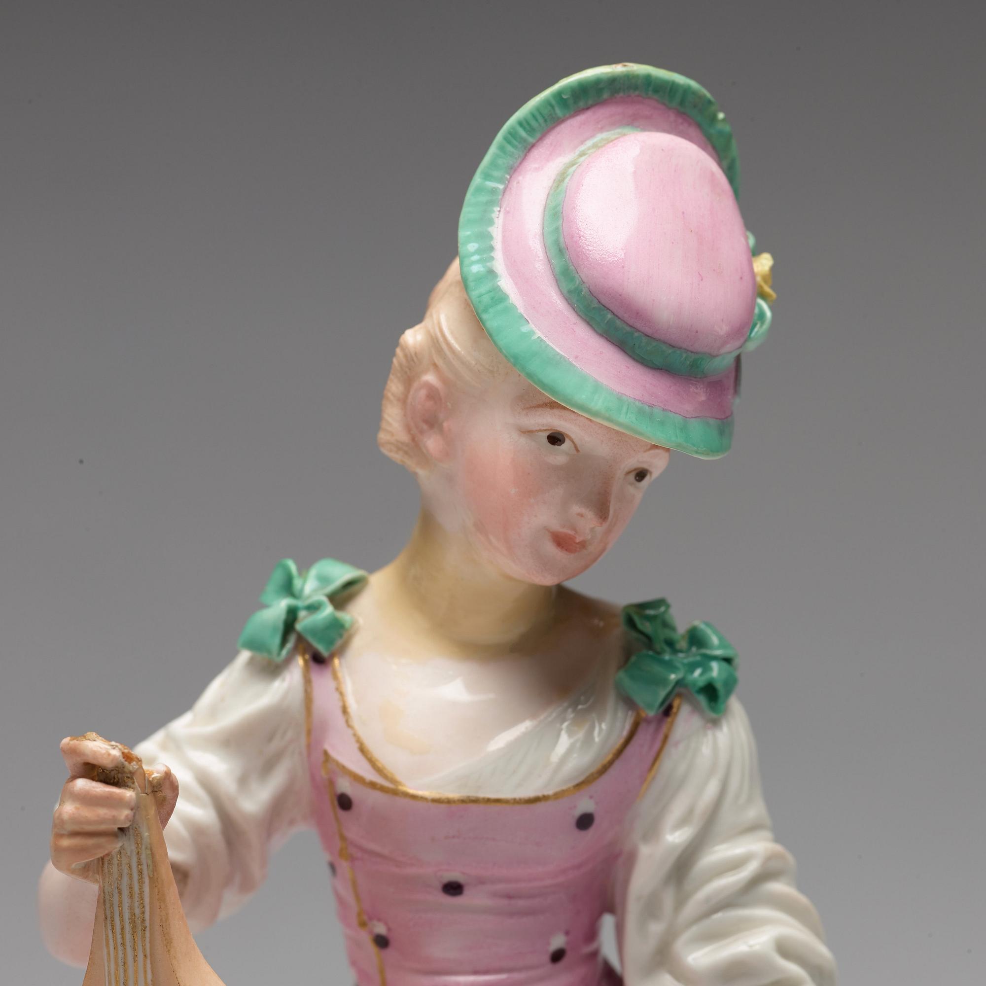 FIGURINER, två stycken, porslin. Höchst, 1700-tal.