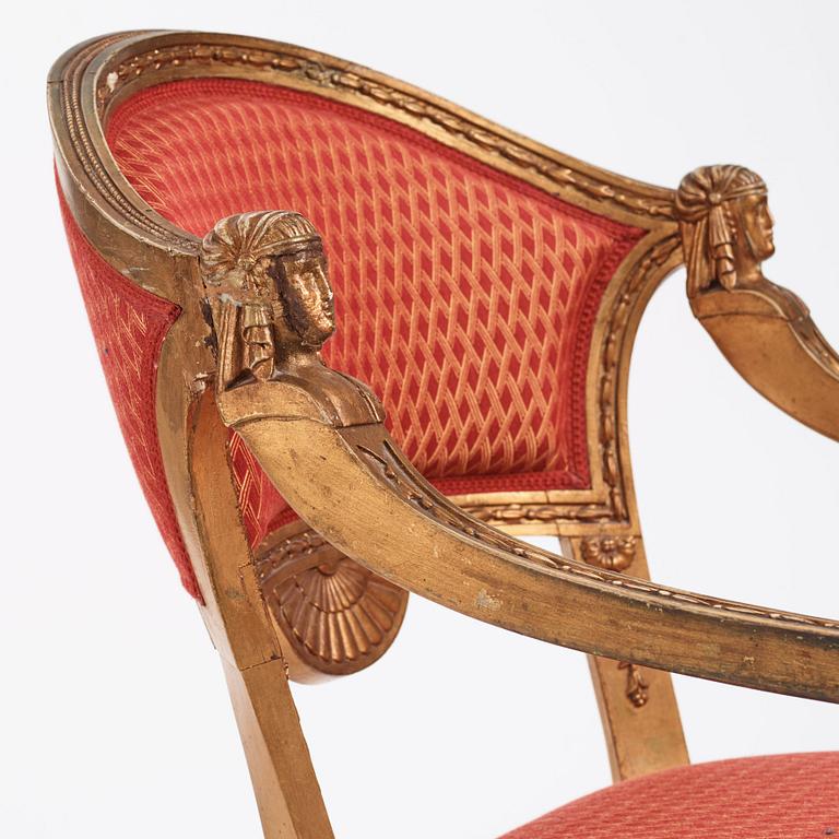 A pair of Swedish chairs in N C Salton's manner,  19th century.