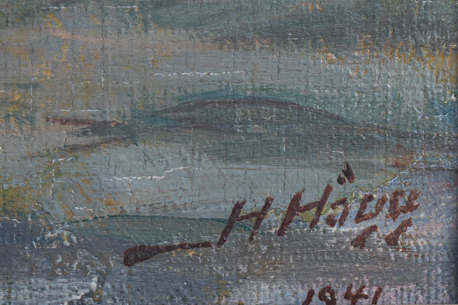 Herman Hägg, olja på duk lagd på pannå, signerad.