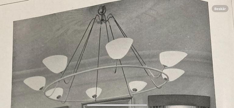 Hans Bergström, a rare chandelier, ateljé Lyktan, Åhus 1930-40s.