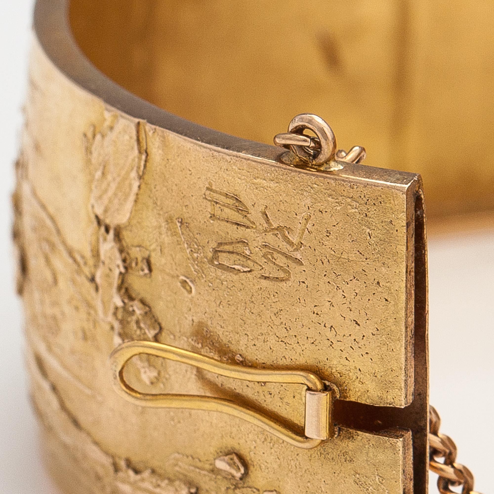 Björn Weckström, A one-of-a-kind 14K gold bracelet "Relief ". Lapponia 1965. Signed BW 65.