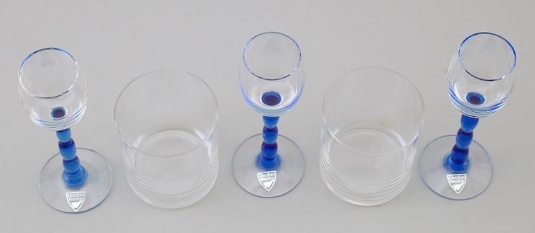 LIKÖRGLAS, 12 st samt SELTERSGLAS, 12 st, Nobel, Gunnar Cyrén, Orrefors.