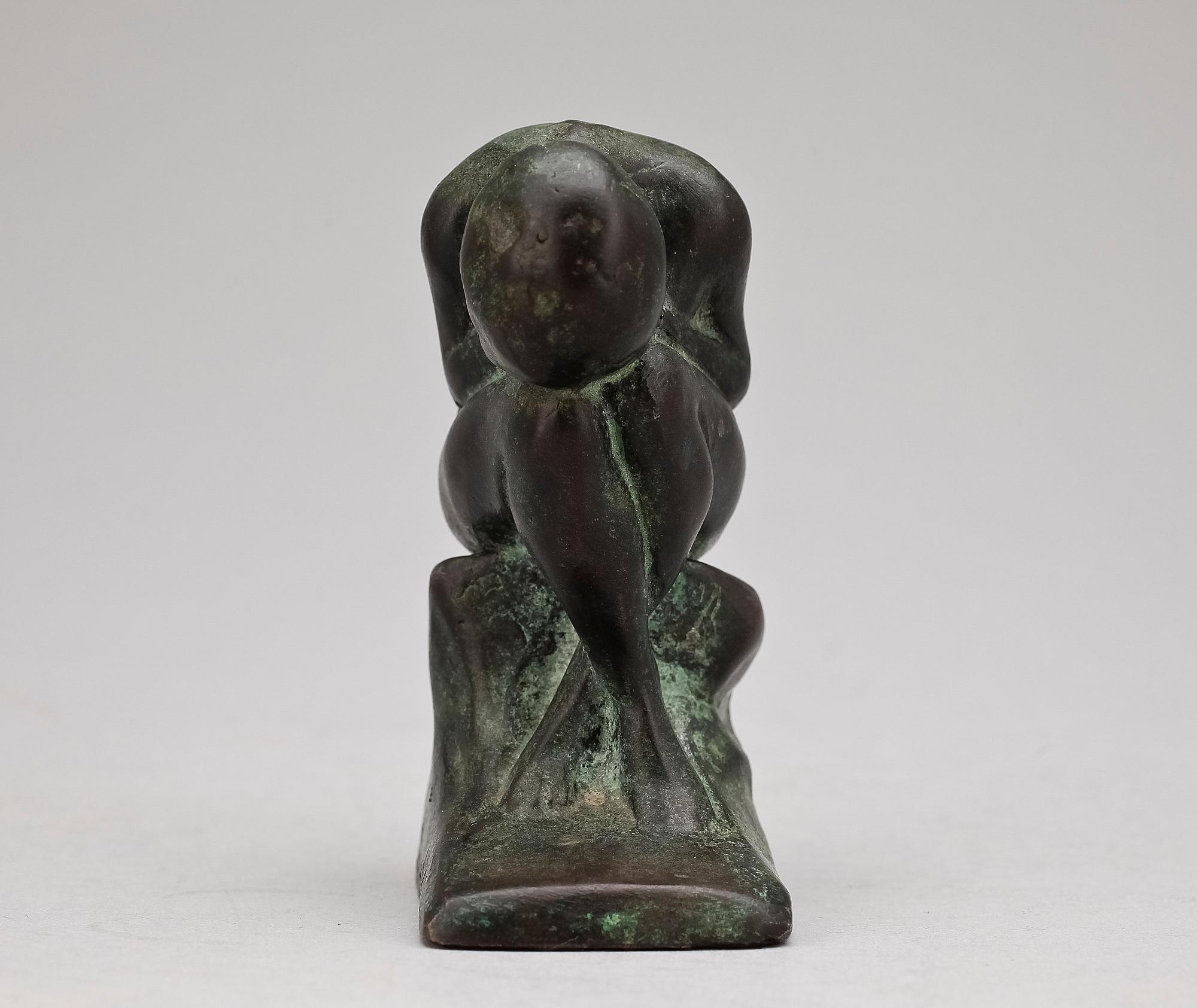 HALVAR FRISENDAHL, skulptur, brons, sign.