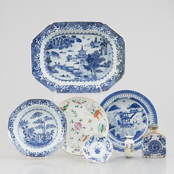 Parti porslin, 7 delar, Kina, 1700-1900-tal.