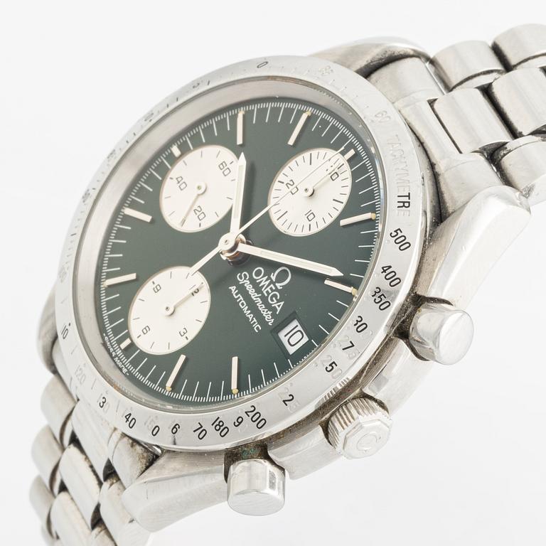 Omega, Speedmaster, Date, "Green Dial", wristwatch, chronograph, 39 mm.