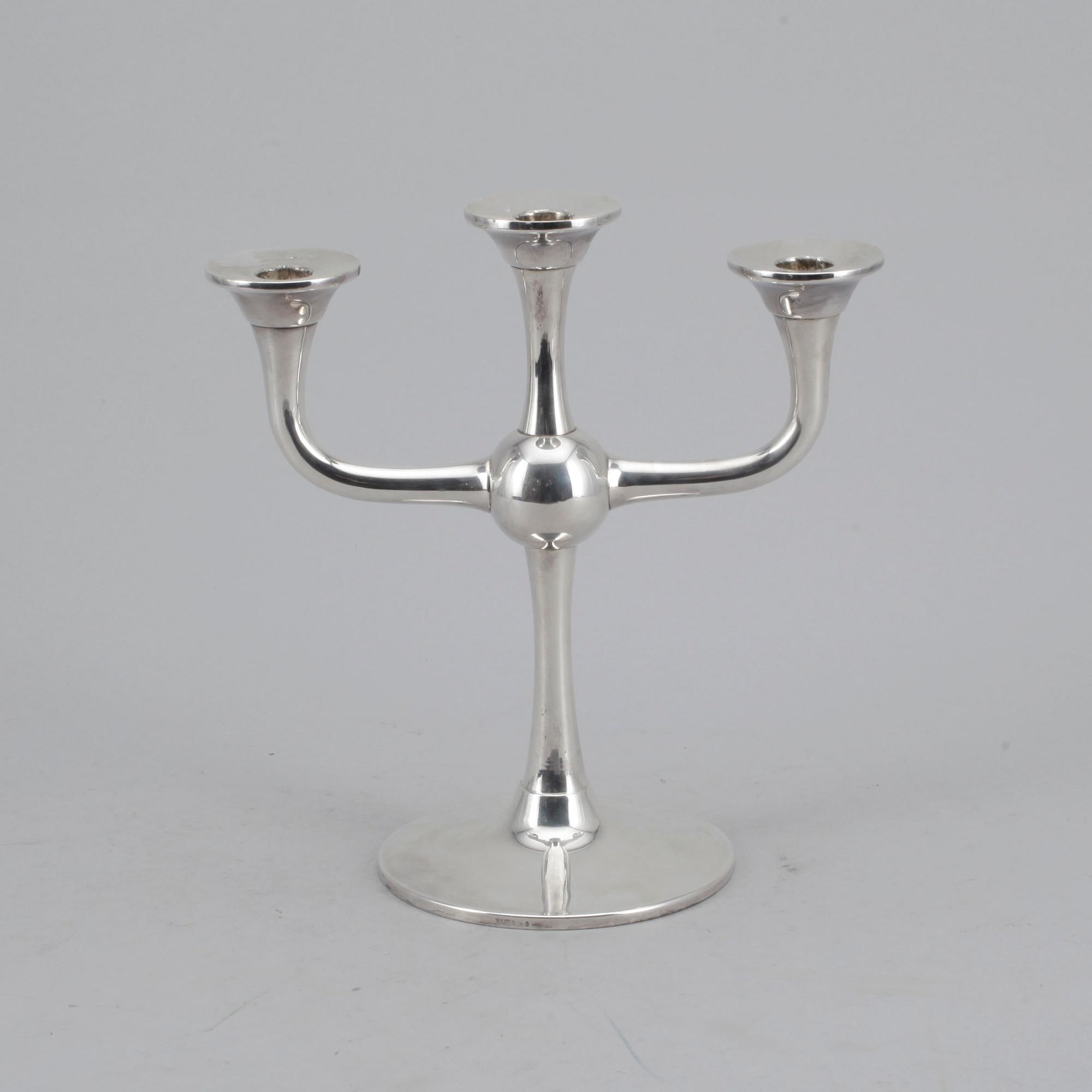 KANDELABER, silver, Karl J Ottesen, Norge, 1900-tal. Vikt ca 723g.