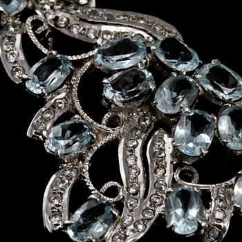 GARNITYR, 3 delar, sterlingsilver med fasettslipade stenar, sekelskifte 1900/2000-tal. Vikt 63 g.