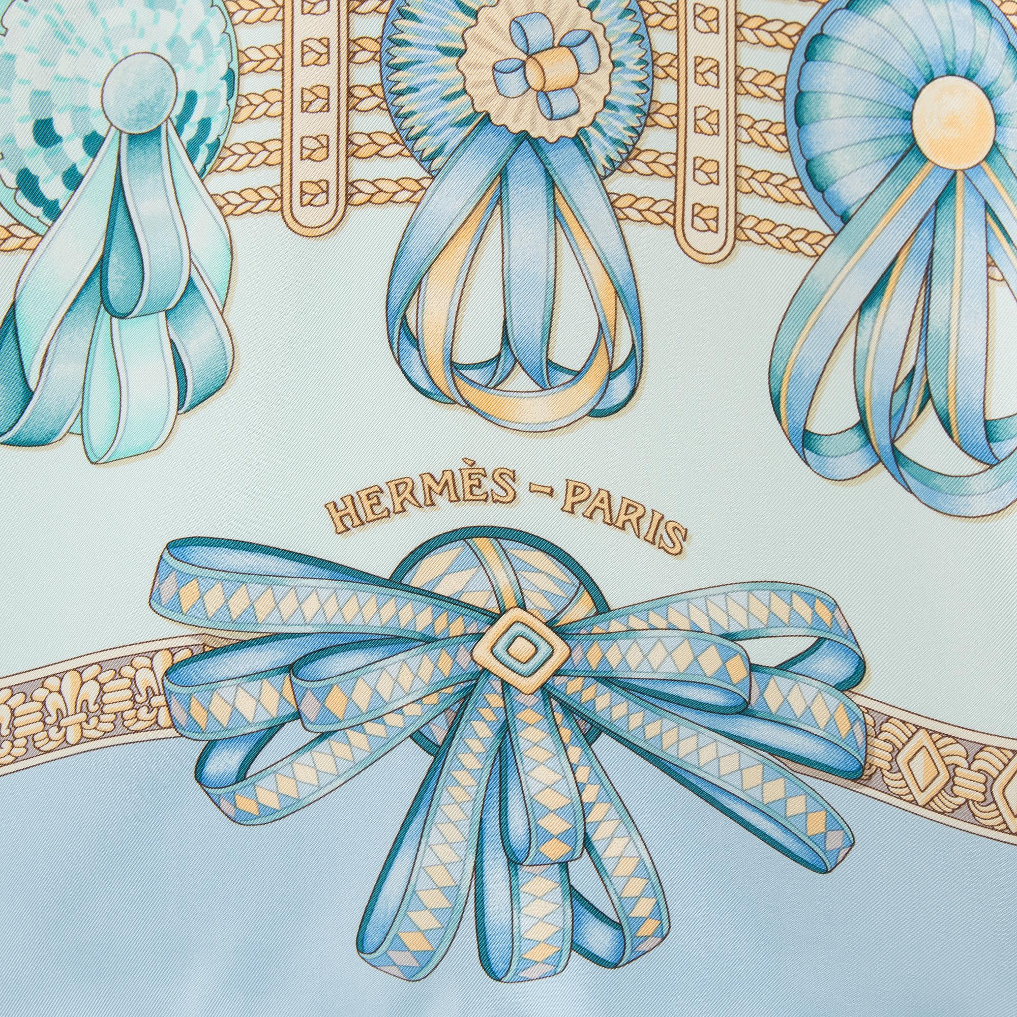 A silk scarf by hermès, "Les rubans du Cheval".