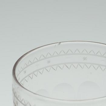 TWELVE GLASSES, 19th century.