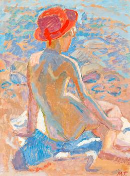 74. Mollie Faustman, "Flicka med röd hatt" (Girl with red hat).