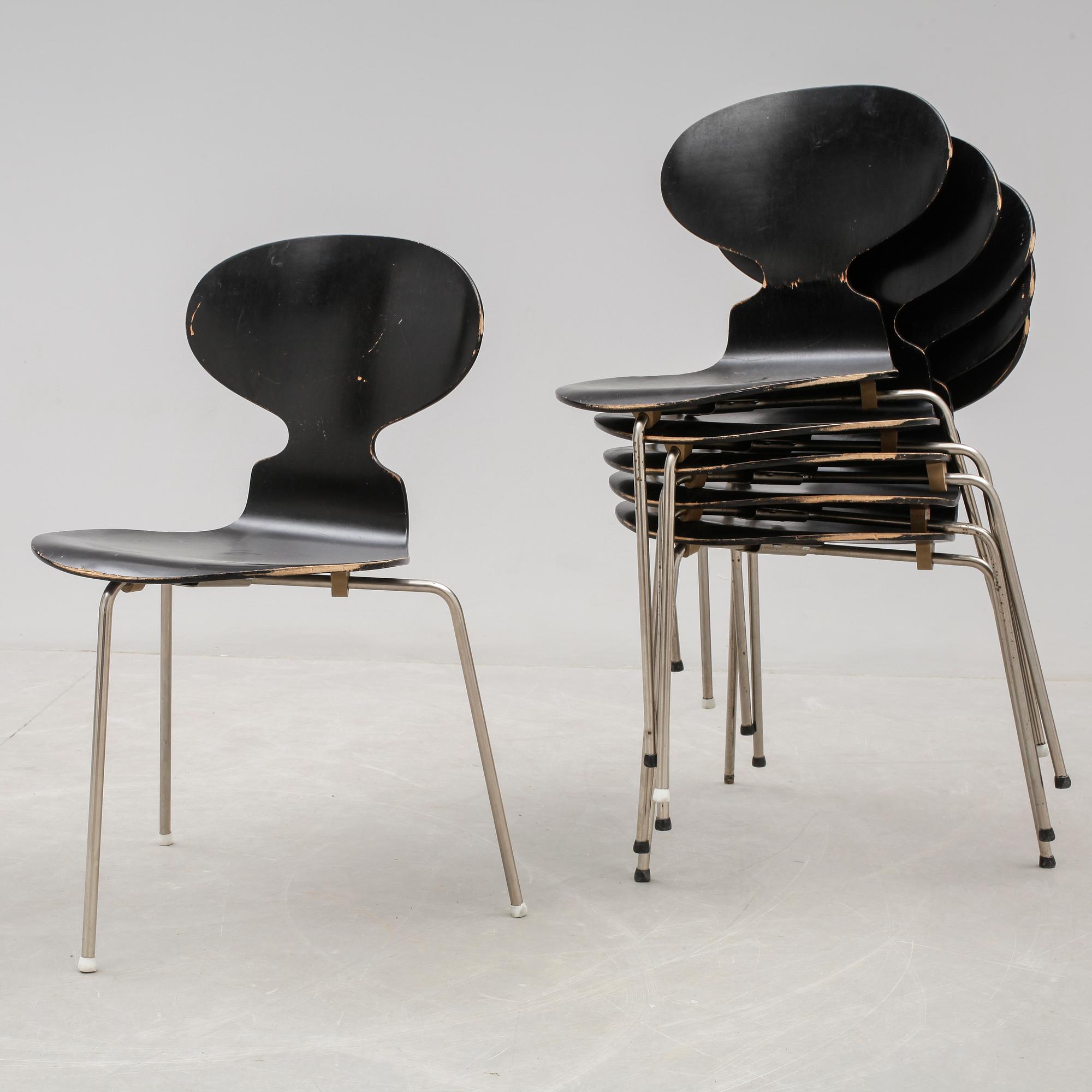 STOLAR, 6 st, "Myran", Arne Jacobsen, Fritz Hansen.