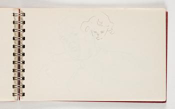 Lotte Laserstein, 10 små skissblock med teckningar.