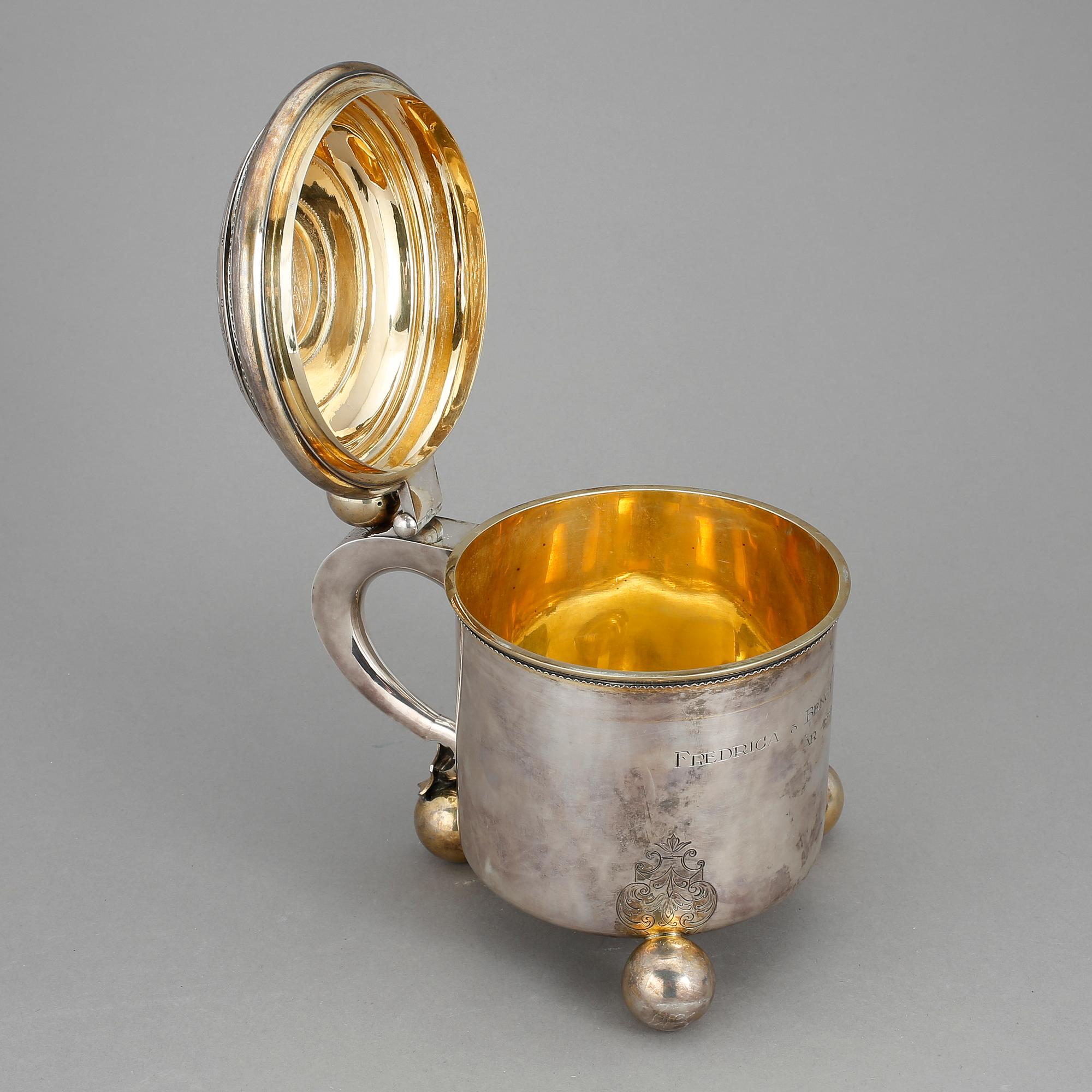 STOP, silver, barockstil, Guldsmedsaktiebolaget GAB, Stockholm 1886. Vikt ca 830 gram.