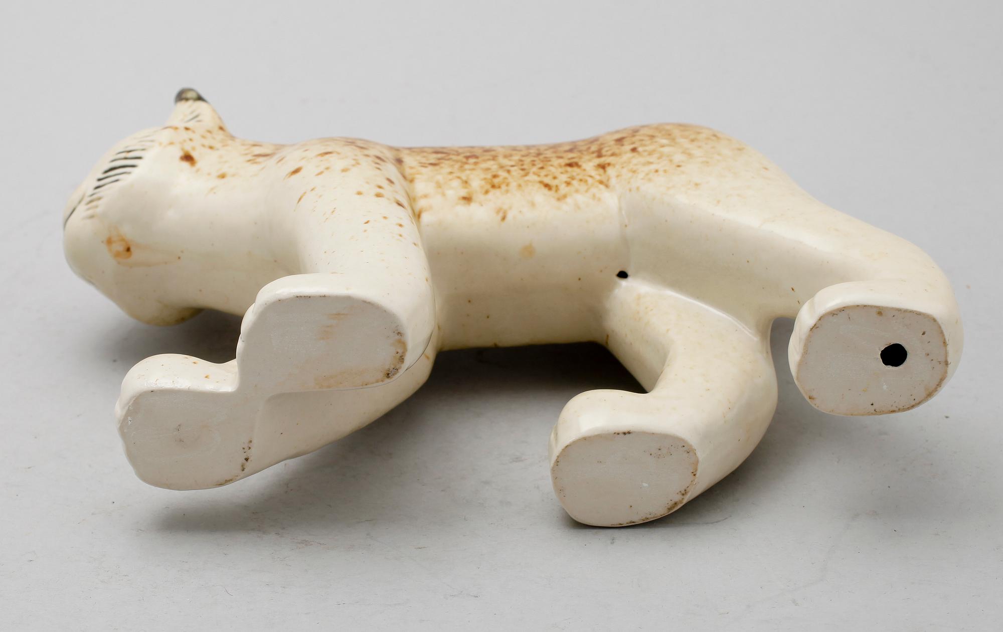 FIGUR, stengods, "Lodjur", Lisa Larson, Gustavsberg, 1970-/1980-tal.