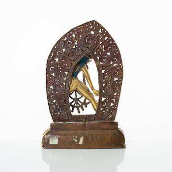 Dakini, förgylld kopparlegering. Sarvabuddhadakini, Tibet, 1800-tal.