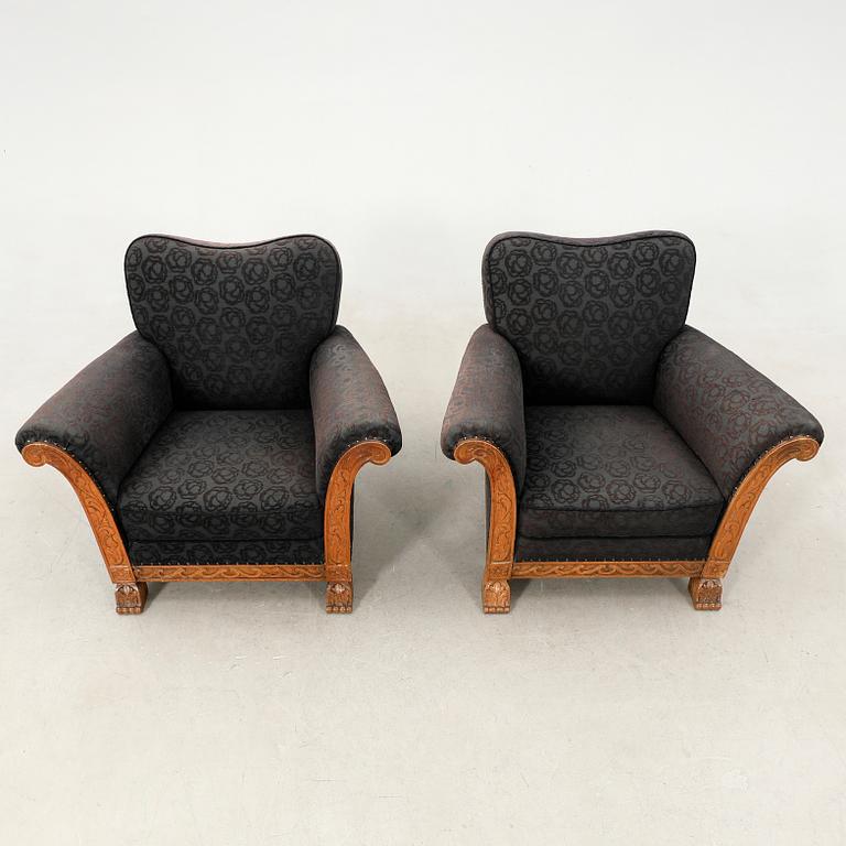 Armchairs, a pair from the 1940s, Swedish Modern.