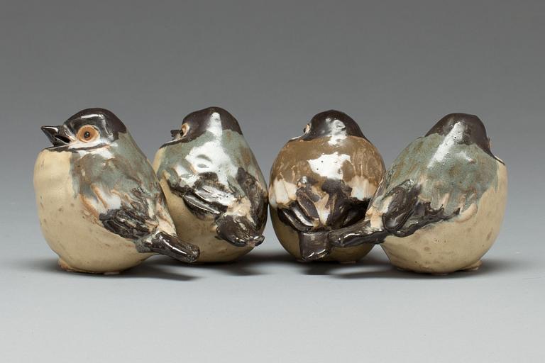 GUNNAR HANSSON, 4 st, stengods, monogramsignerade.