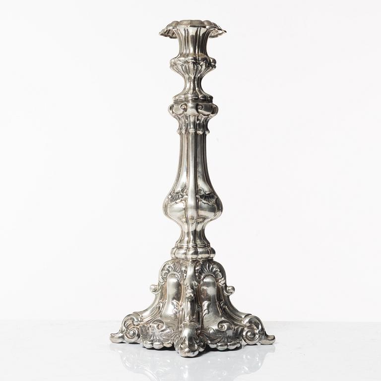Altarljusstake, sterlingsilver, barockstil, 1900-tal.