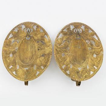 A pair of brass wall sconces, 20th Century.
