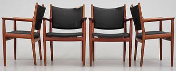 KARMSTOLAR, 4 st, Hans Wegner "JH-713", Johannes Hansen Möbelsnedkeri, Danmark, 1900-talets andra hälft.