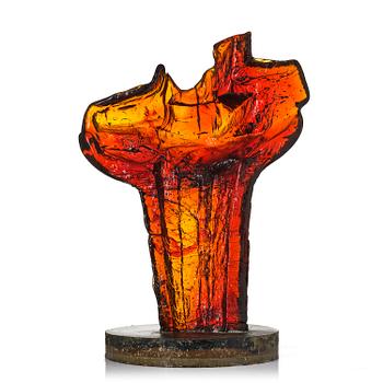 21. Edvin Öhrström, a cast glass sculpture, Lindshammar Glassworks, 1975.