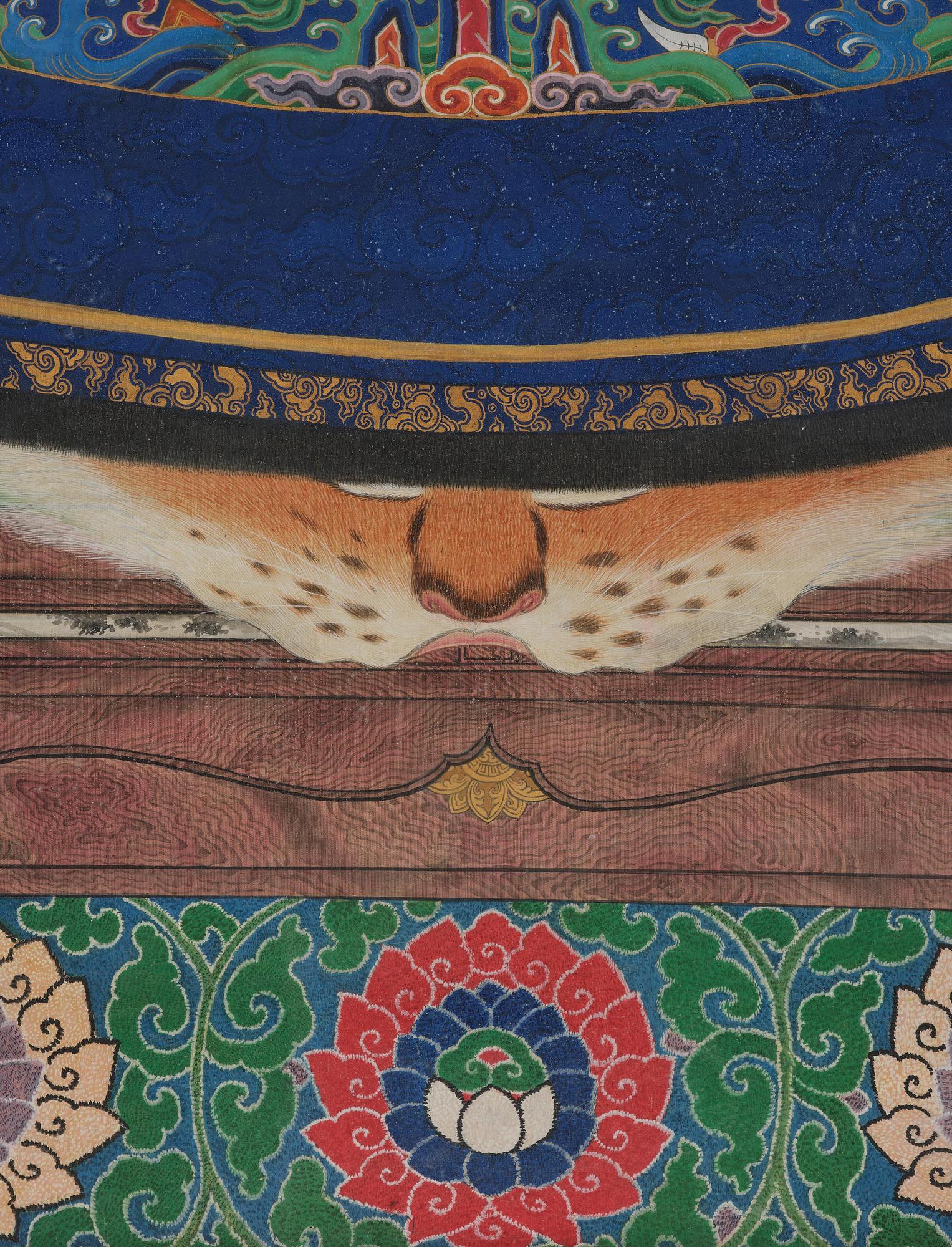 Förfadersporträtt, Qingdynastin, 1800-tal. Med signatur.