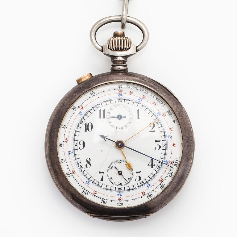 Fickur, kronograf, "kilomètres à l'heure", 52 mm.