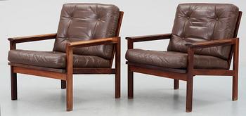 FÅTÖLJER, ett par, 1960/70-tal.