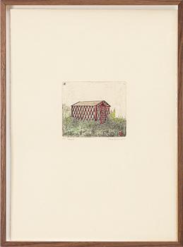 Sten Eklund, "Ett av husen vid 4 på bild 3" ur "Kullahusets hemlighet".