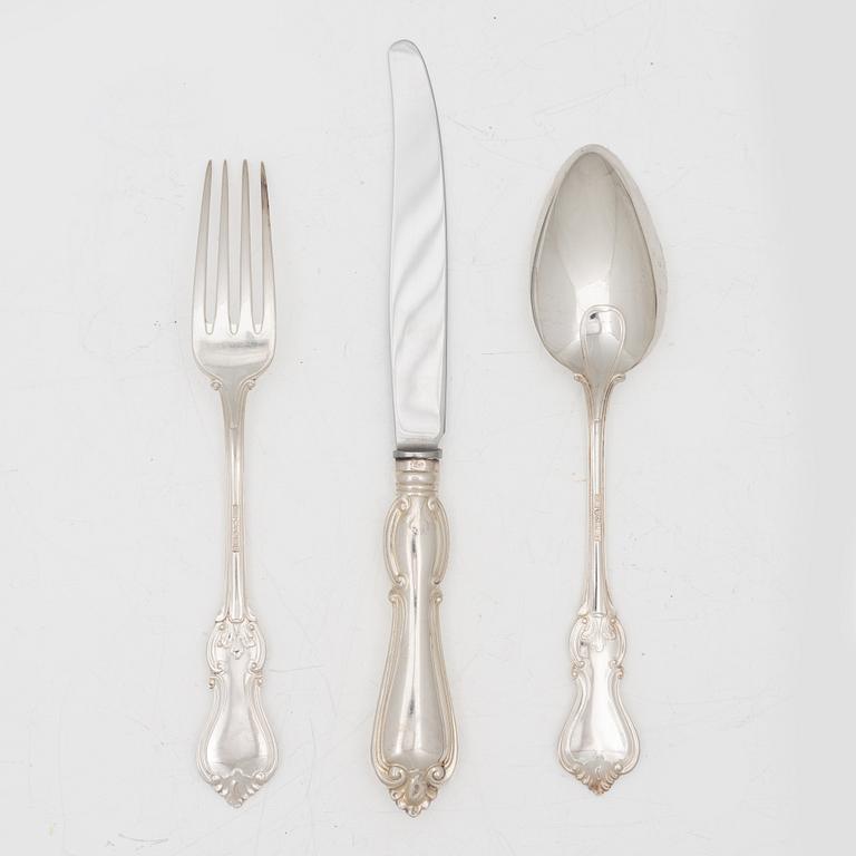 C.G. Hallberg, bestickuppsättning, 36 delar, silver, Stockholm 1951-1952.