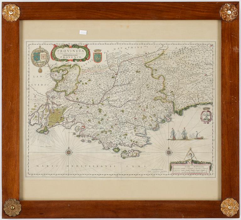 KARTOR, 4 st, bland annat "Normandia ducatus", Willem Janszoon Blaeu, ca 1635-40.