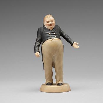 285. A bisquit porcelain figure of Sobakevich from Gogol's 'Dead Souls', Gardner, Moscow, 1880-1917.