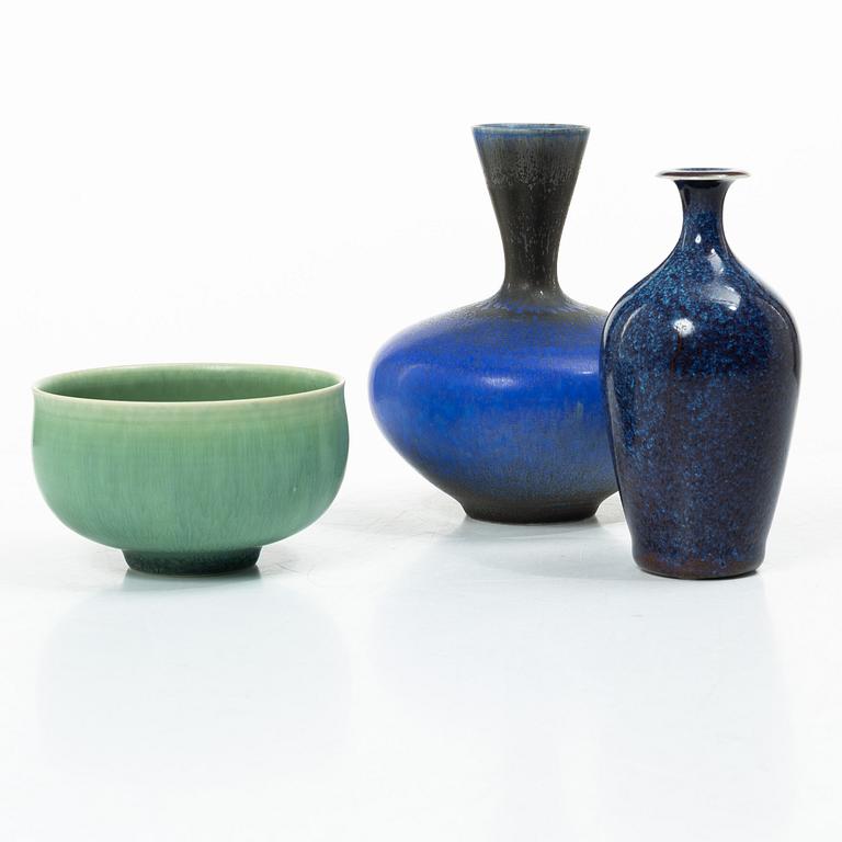 Sven Wejsfelt, Two vases and a bowl, Gustavsberg Studio.