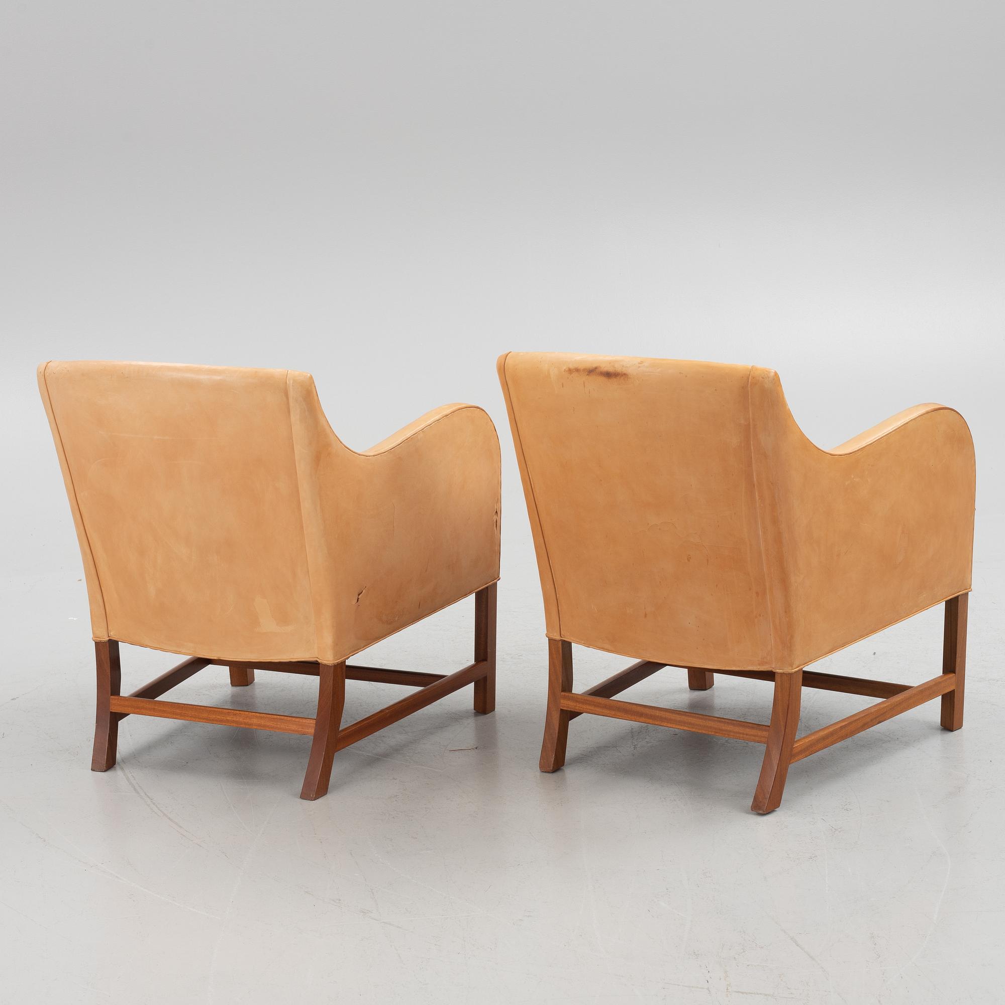 Kaare klint & Edvard Kindt-Larsen, a pair of "Mix 4396" armchairs, Rud Rasmussenm Denmark.